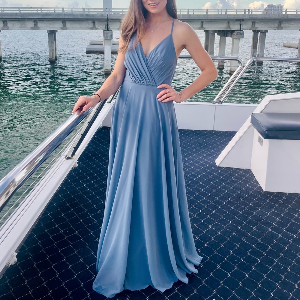 Worn Once || David’s Bridal Steel Blue